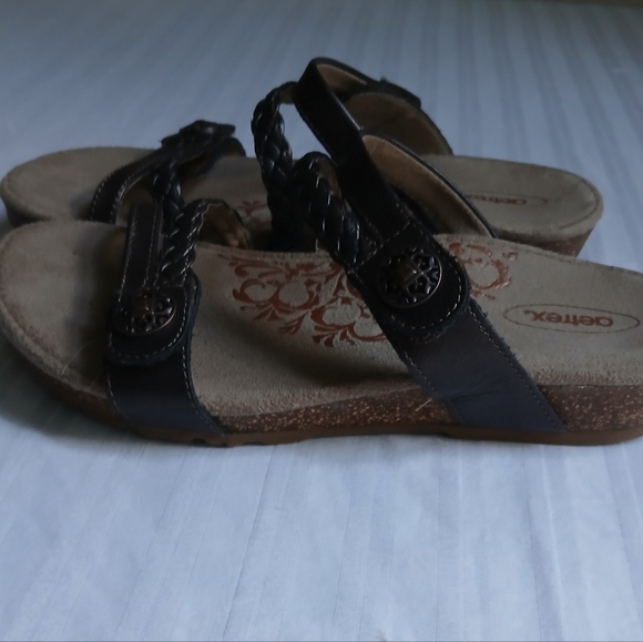 Aetrex Sandals 7 EU 37 Janey Braided Slide Cork Cushioned Comfort Casual - Picture 5 of 10